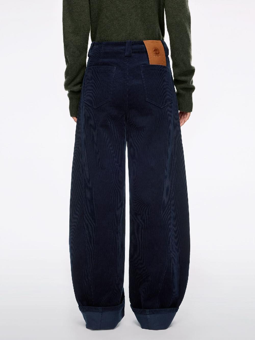 Miss Sixty CORDUROY STRAIGHT-LEG PANTS DEEP BLUE