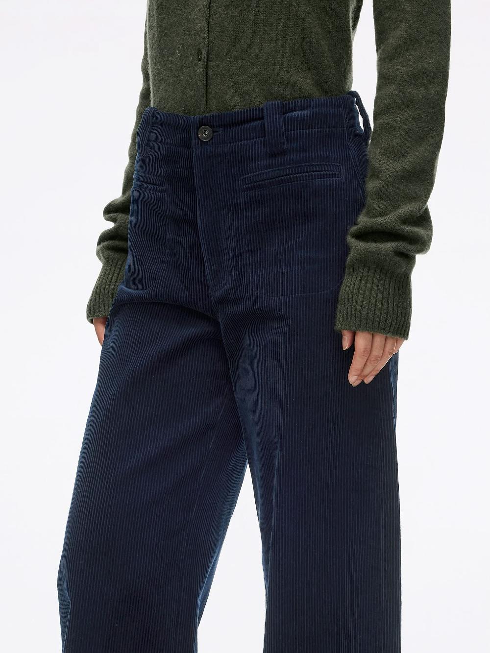 Miss Sixty CORDUROY STRAIGHT-LEG PANTS DEEP BLUE