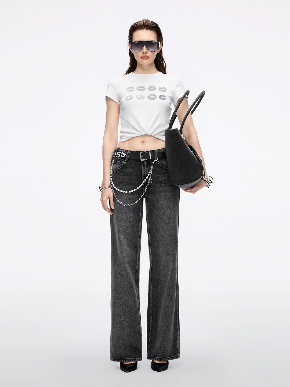 Miss Sixty CREW NECK LIP PRINT T-SHIRT WHITE