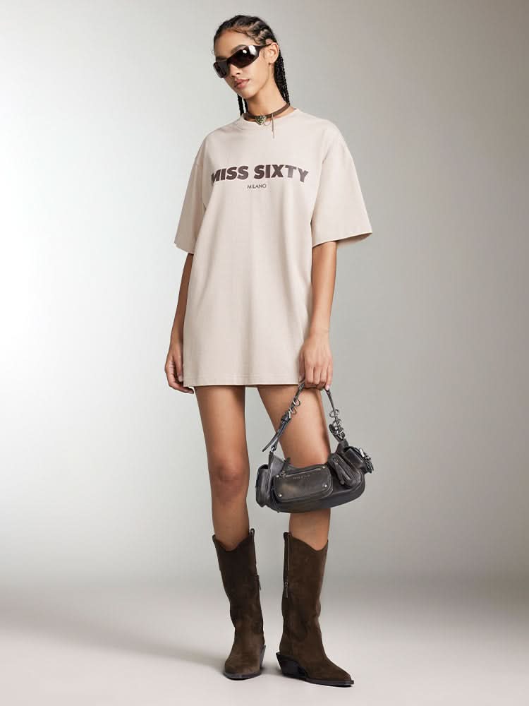 Miss Sixty CREW NECK PRINTED T-SHIRT APRICOT