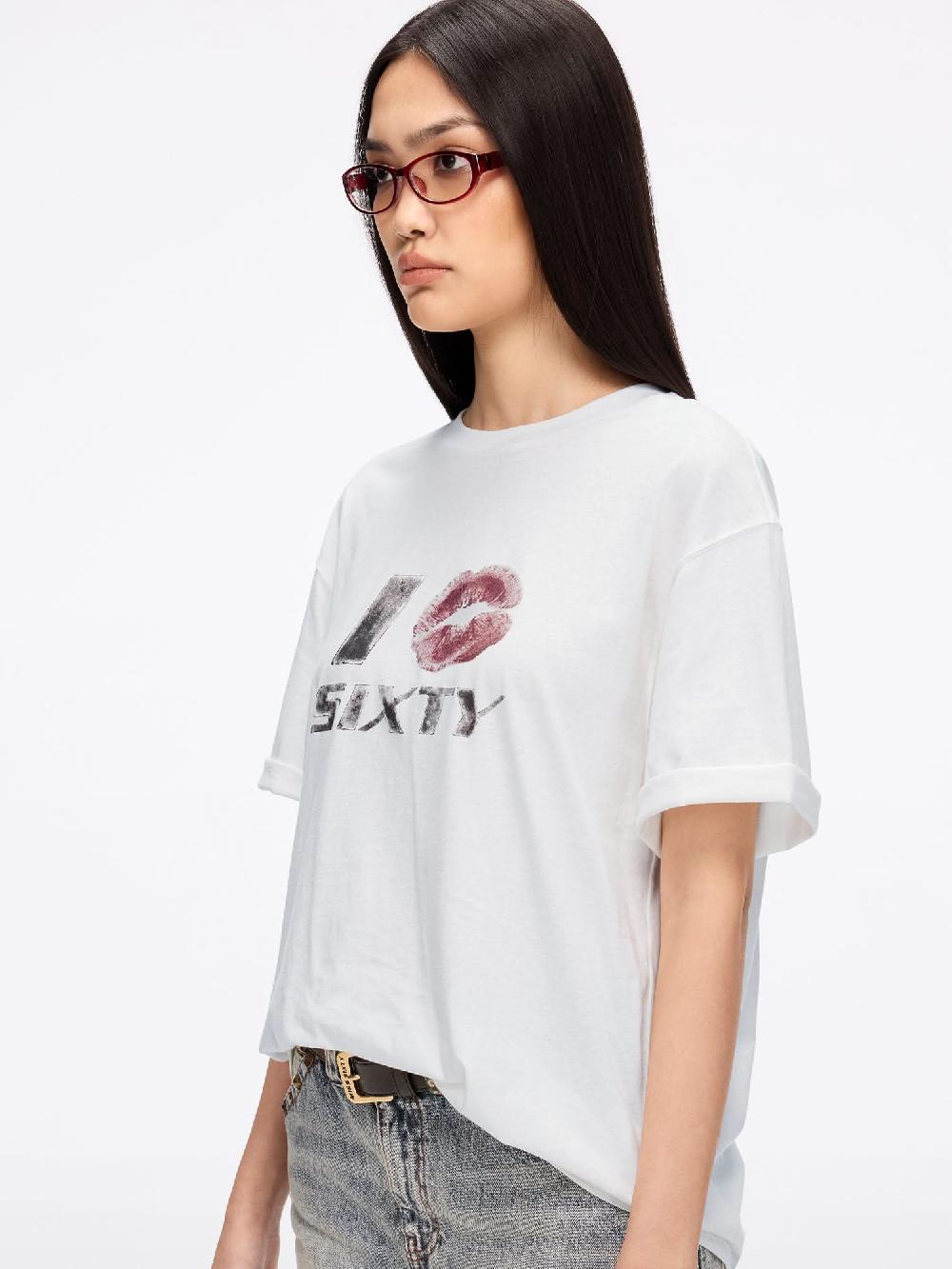 Miss Sixty CREW NECK PRINTED T-SHIRT WHITE