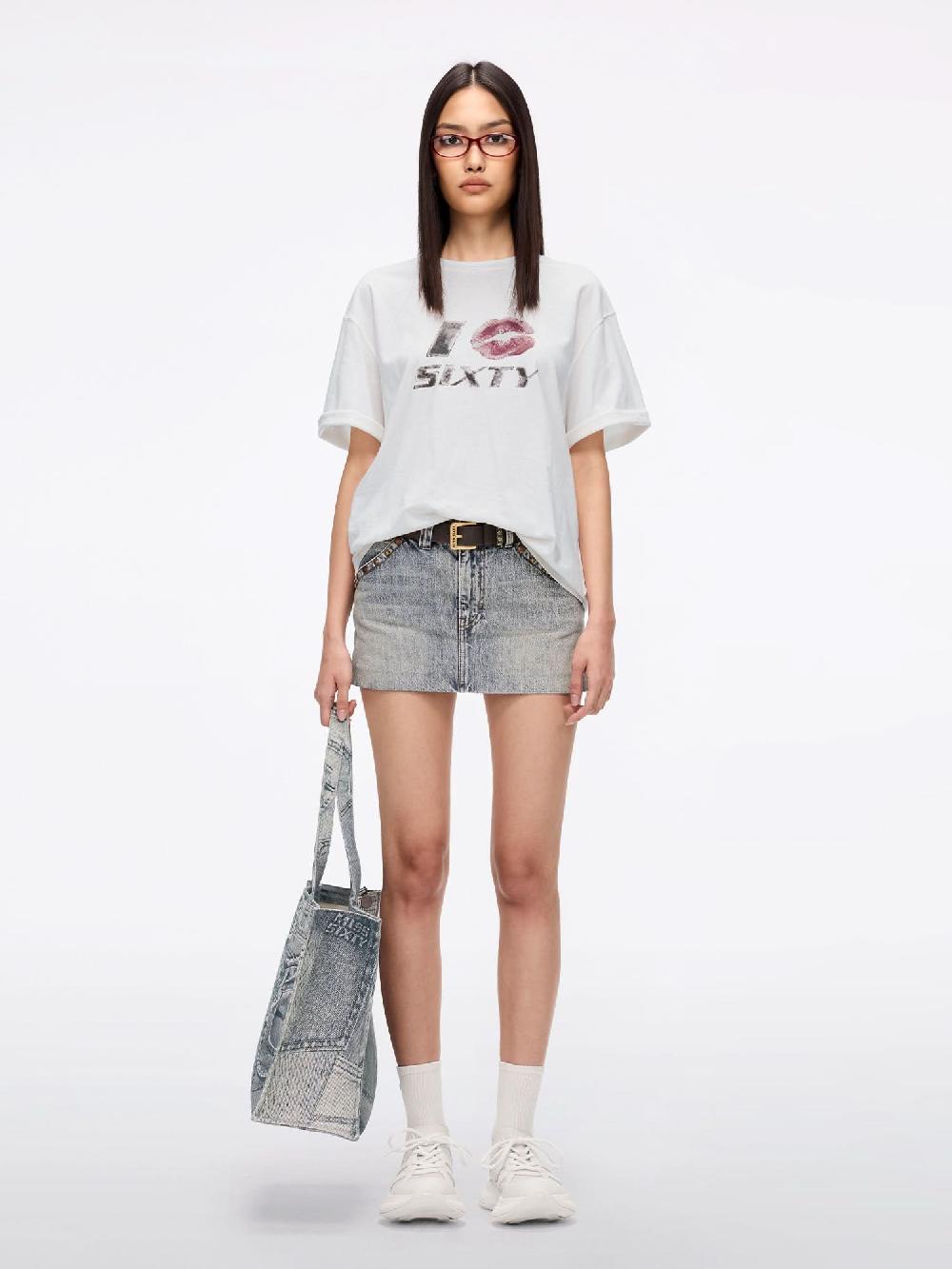 Miss Sixty CREW NECK PRINTED T-SHIRT WHITE