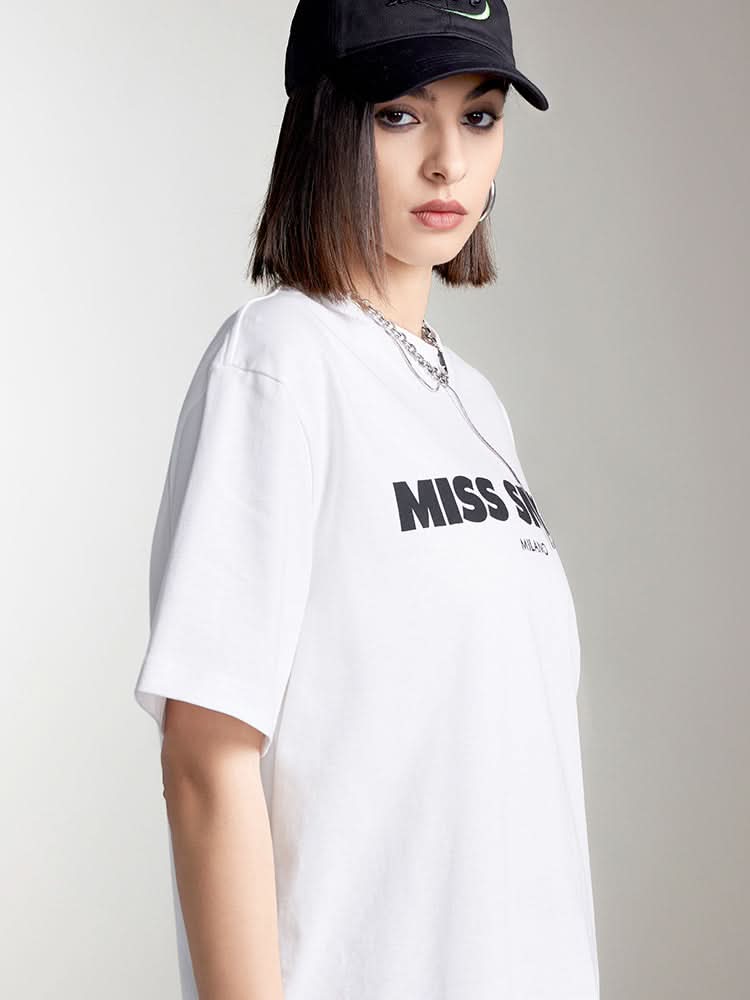 Miss Sixty CREW NECK PRINTED T-SHIRT WHITE