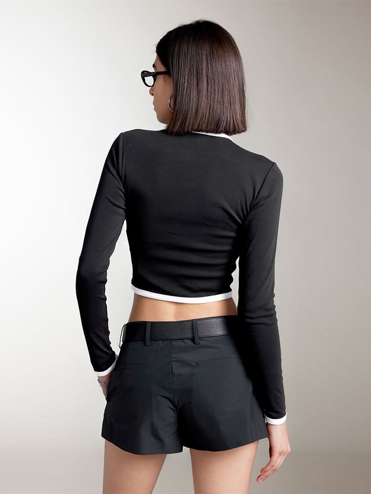 Miss Sixty CREW NECK SLIM FIT TOP T-SHIRT BLACK