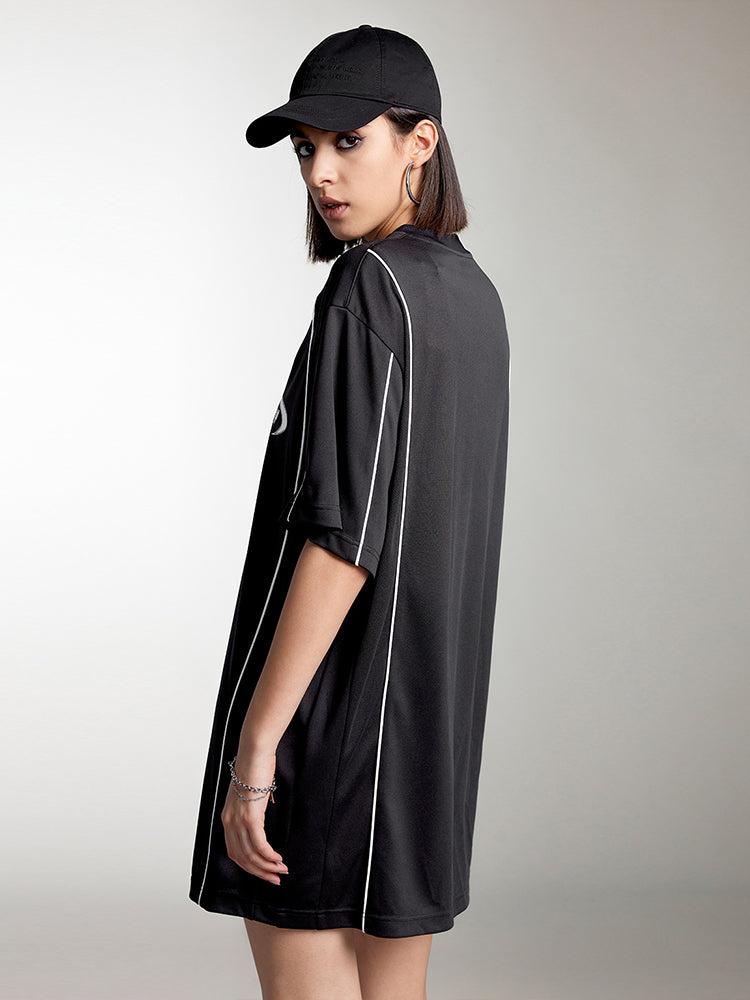 Miss Sixty CREW NECK SPORTY STYLE DRESS BLACK