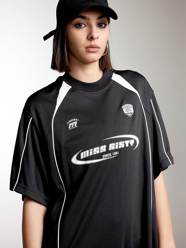 Miss Sixty CREW NECK SPORTY STYLE DRESS BLACK