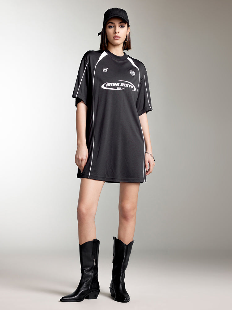 Miss Sixty CREW NECK SPORTY STYLE DRESS BLACK
