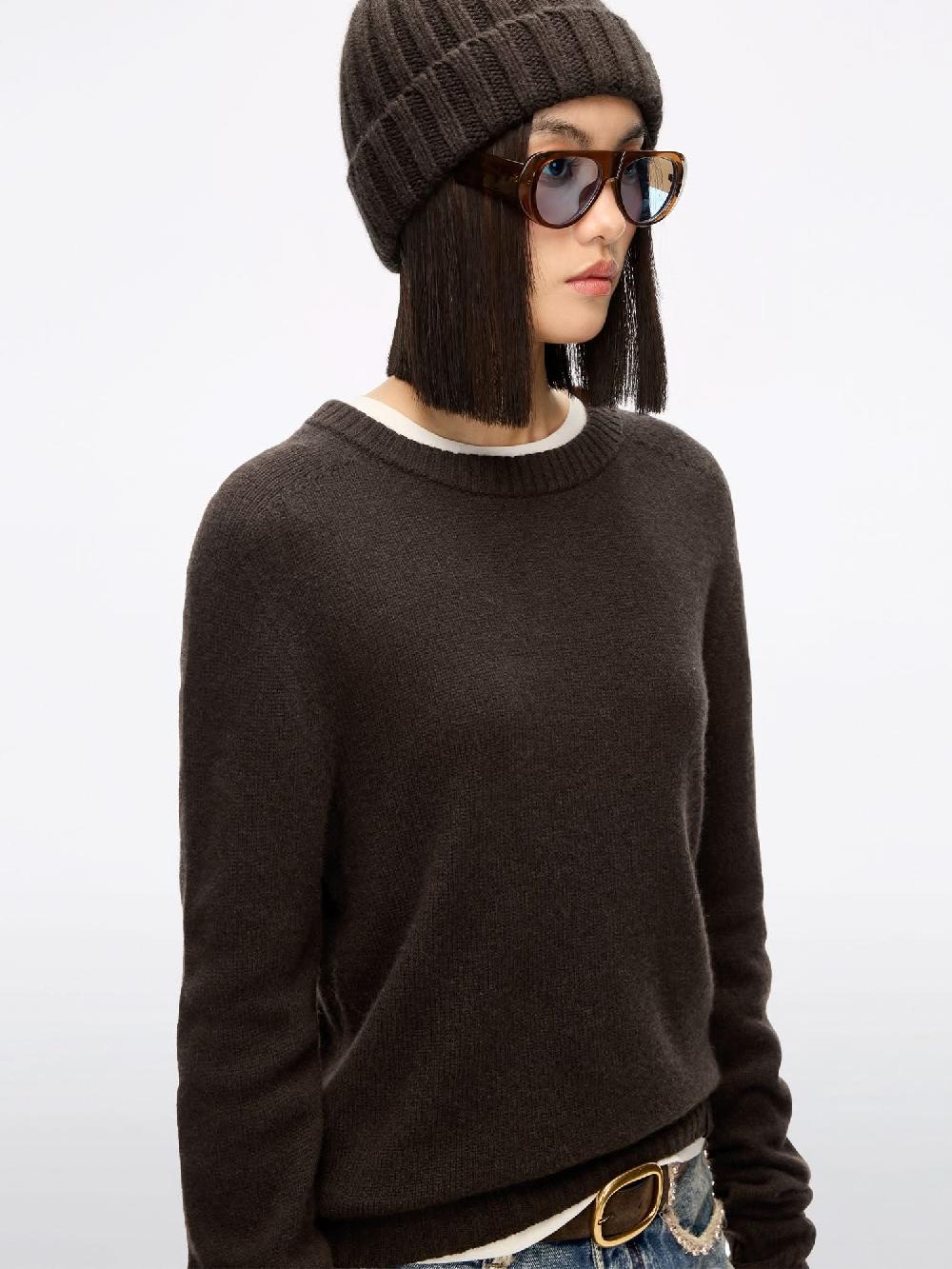 Miss Sixty CREW NECK WOOL SWEATER EBONY BROWN