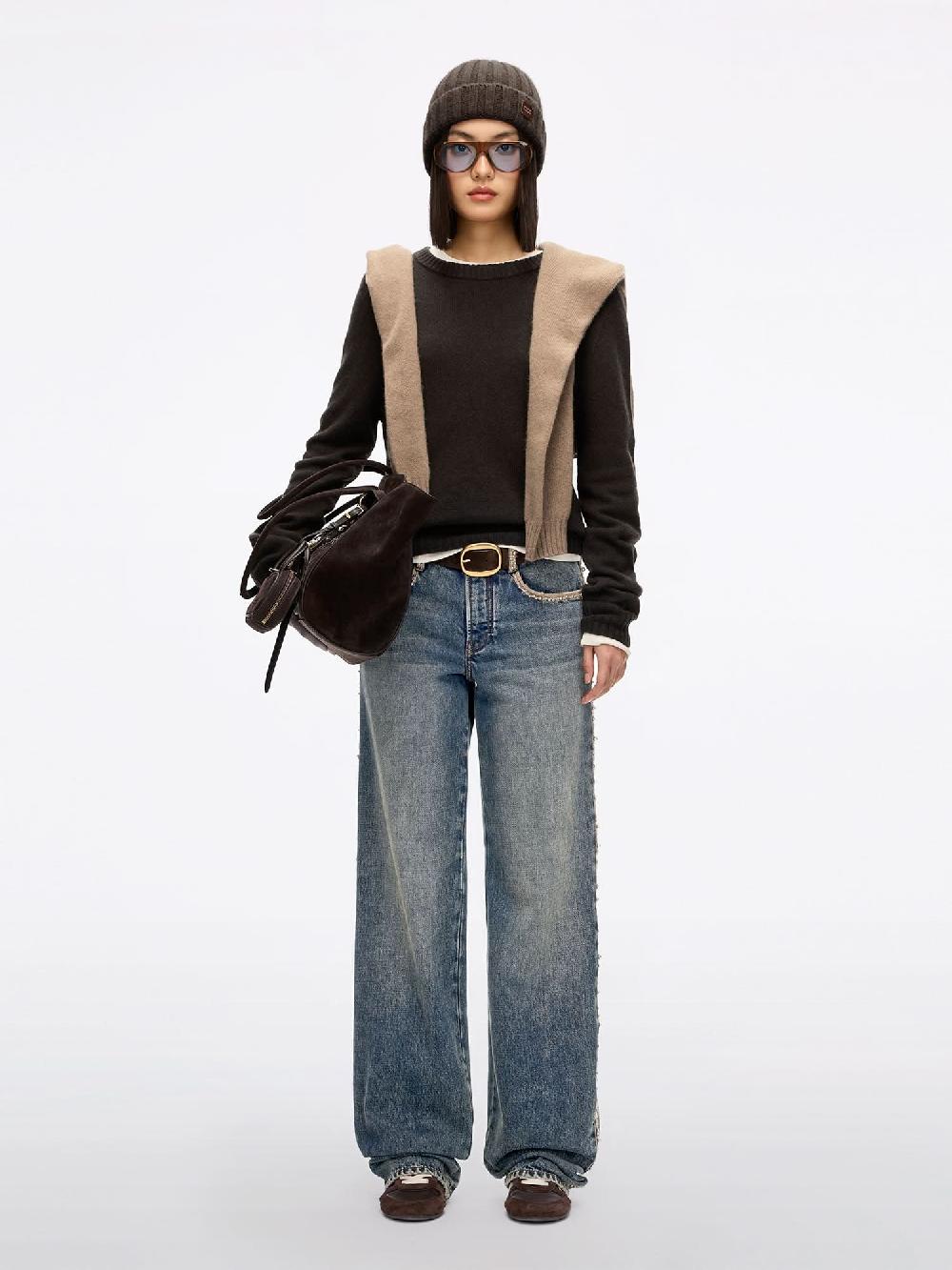 Miss Sixty CREW NECK WOOL SWEATER EBONY BROWN