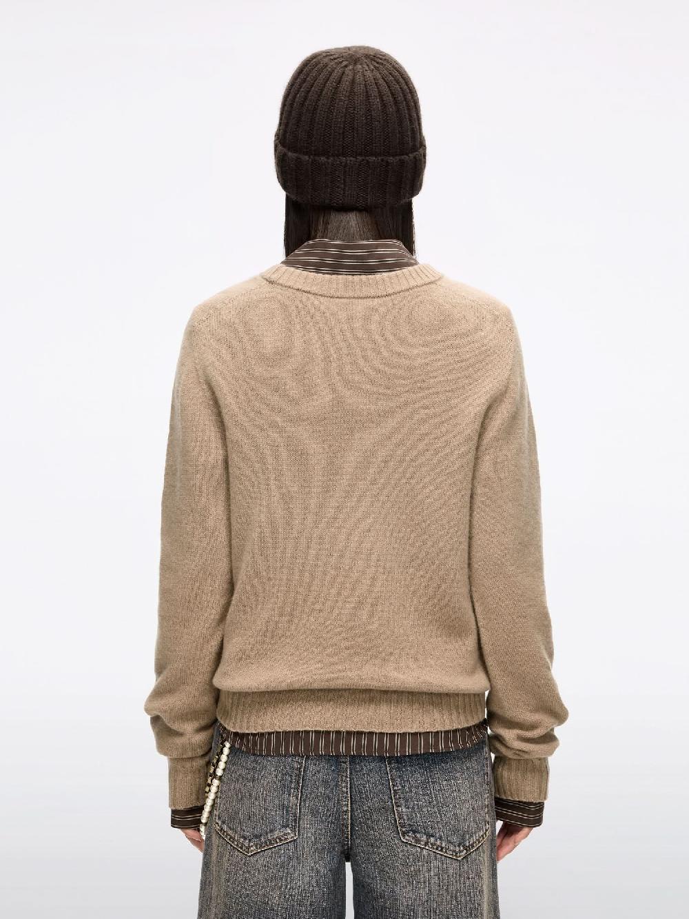 Miss Sixty CREW NECK WOOL SWEATER MOCHA BROWN