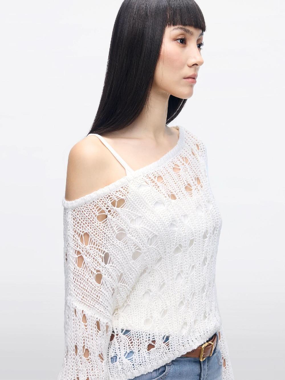 Miss Sixty CROCHET KNIT TOP WHITE
