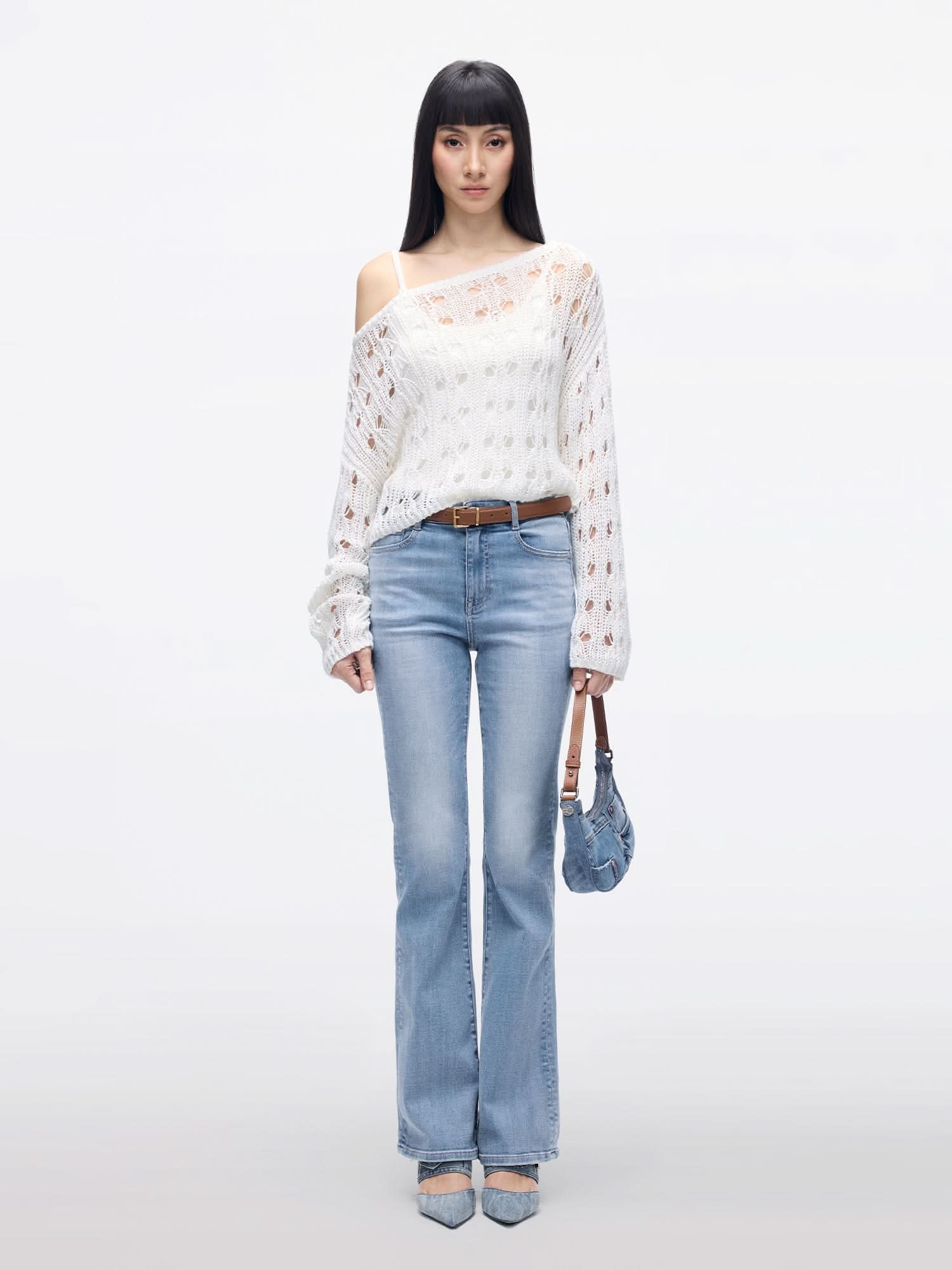 Miss Sixty CROCHET KNIT TOP WHITE