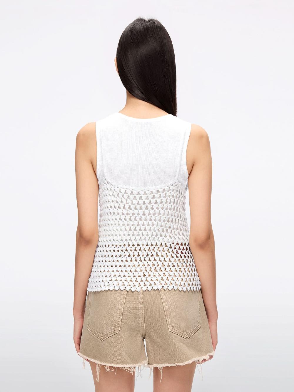 Miss Sixty CROCHET VEST TWO-PIECE SET WHITE