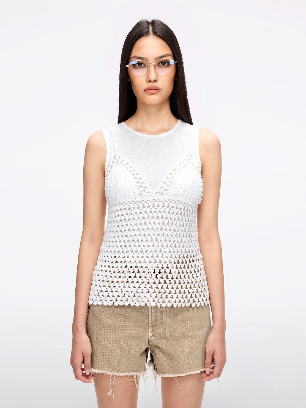 miss sixty CROCHET VEST TWO-PIECE SET WHITE