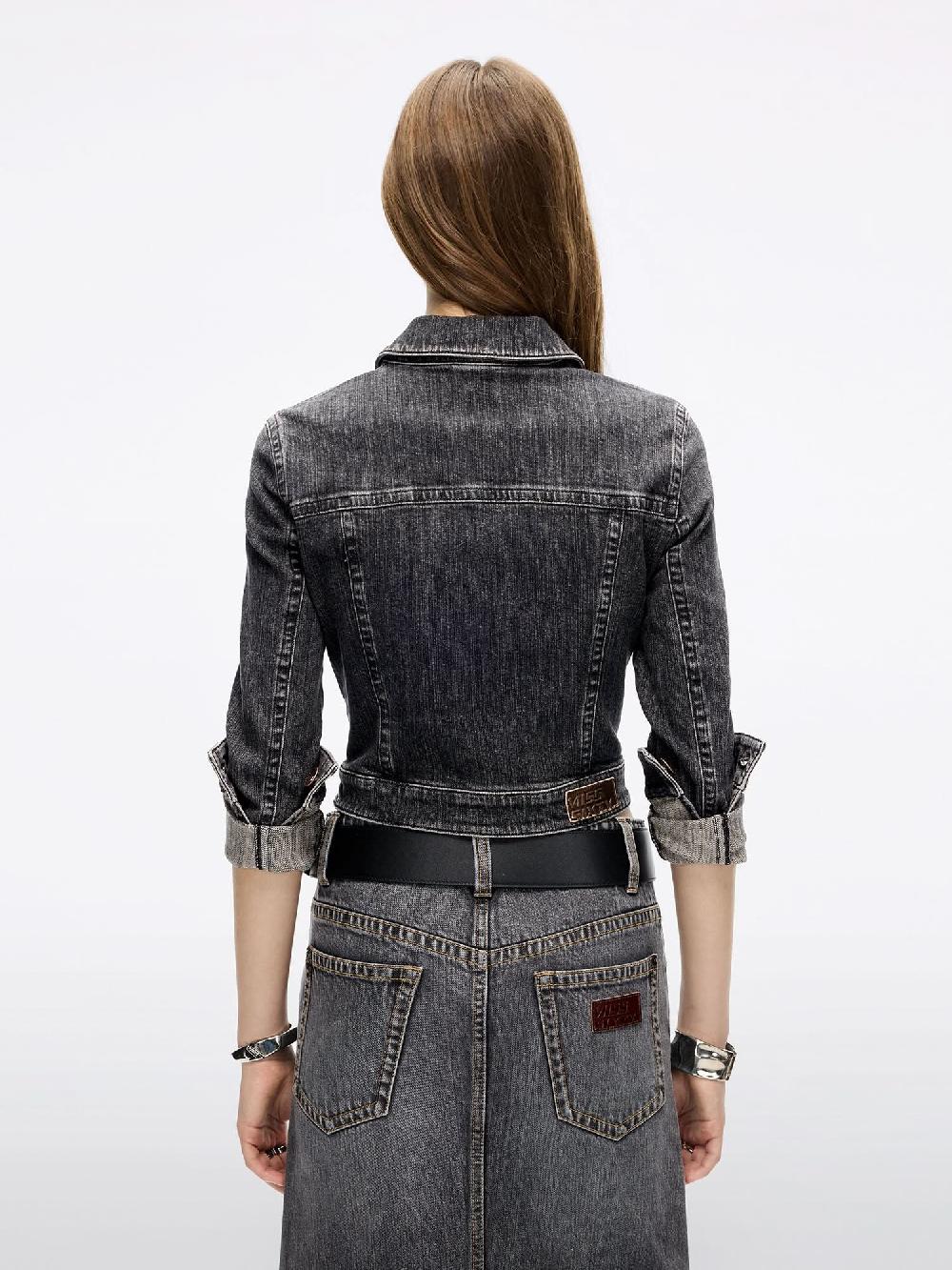 Miss Sixty CROPPED DENIM JACKET BLACK FOG