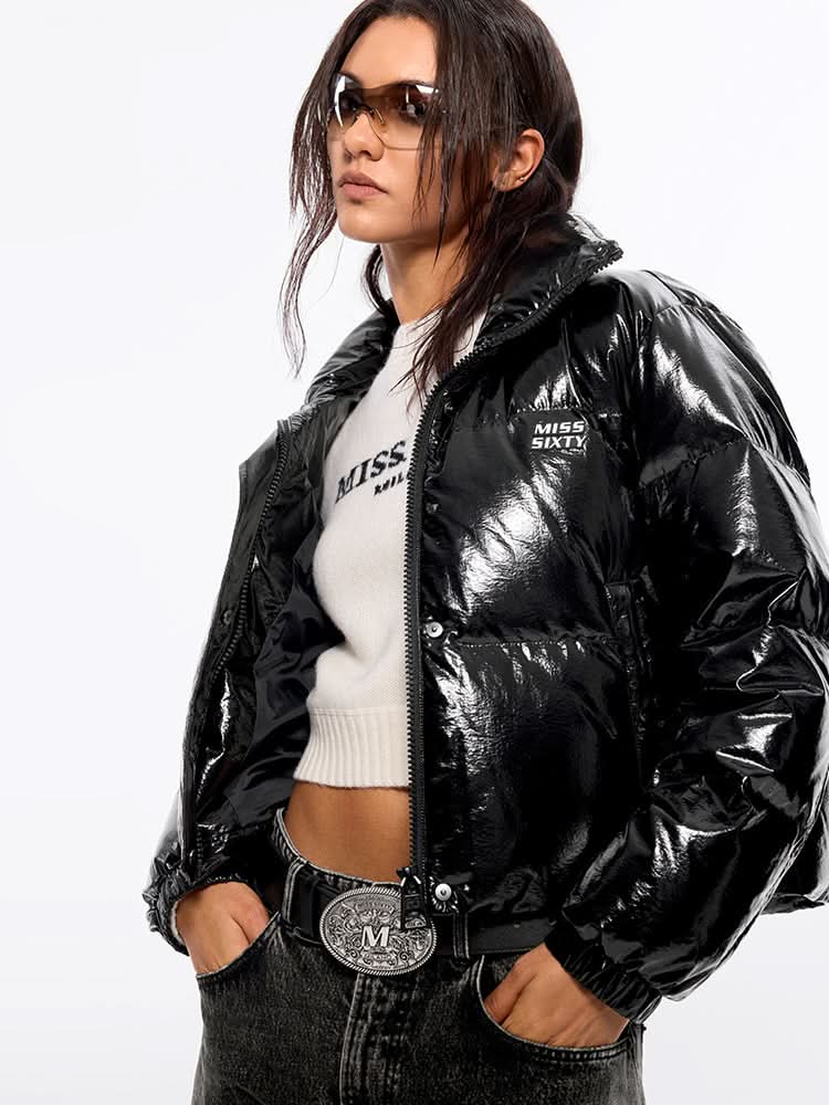 Miss Sixty CROPPED PUFFER JACKET BLACK