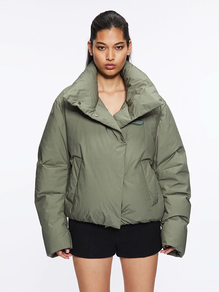 miss sixty CROPPED PUFFER JACKET GREEN GREY