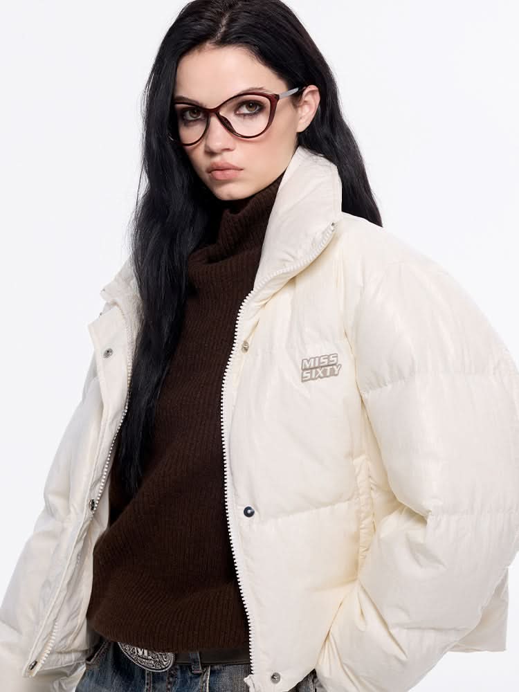 Miss Sixty CROPPED PUFFER JACKET OFF WHITE