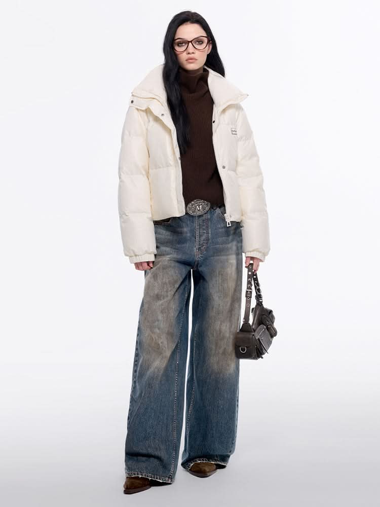 Miss Sixty CROPPED PUFFER JACKET OFF WHITE