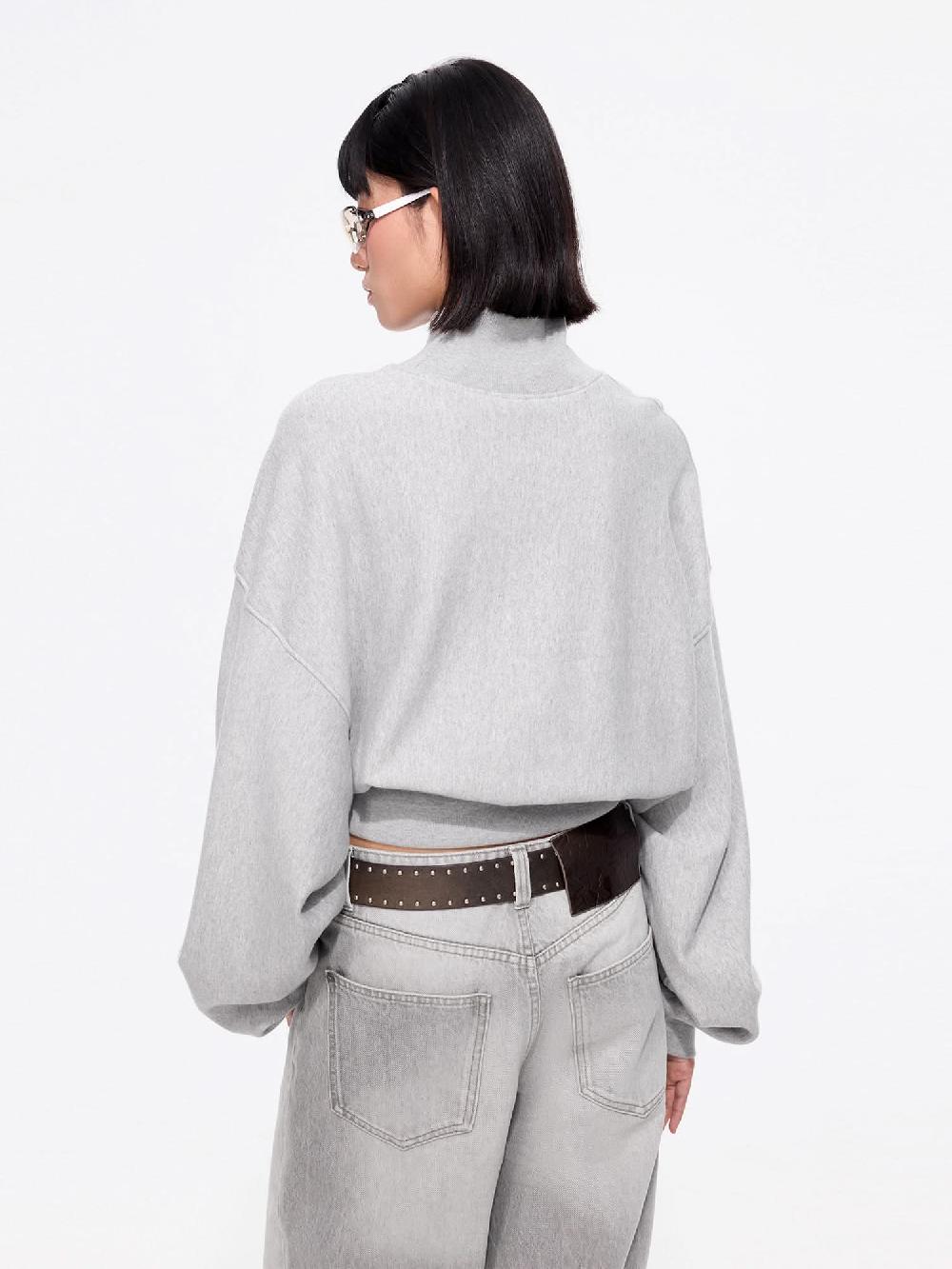 Miss Sixty CROPPED SWEATSHIRT HEATHER GREY