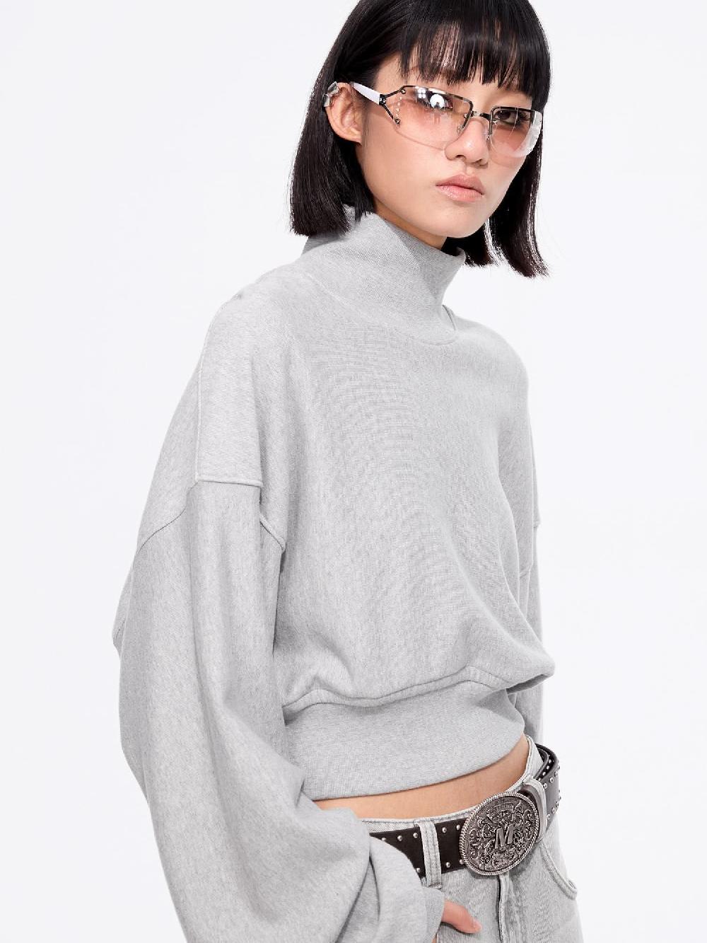 Miss Sixty CROPPED SWEATSHIRT HEATHER GREY