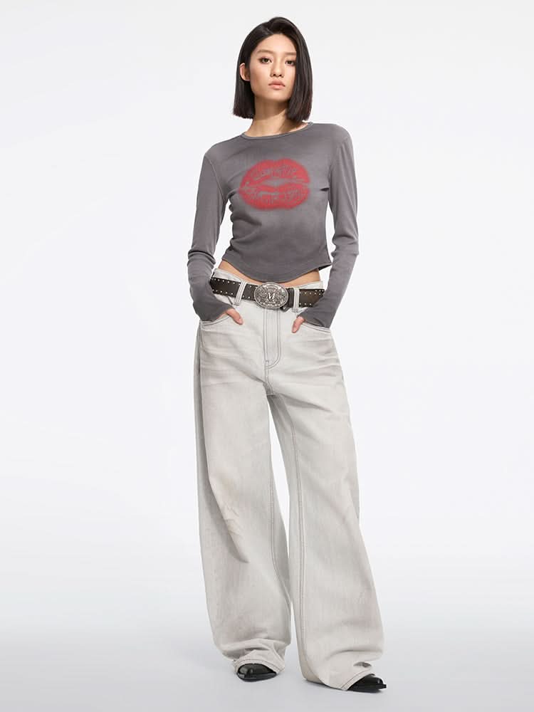 Miss Sixty CROPPED T-SHIRT GREY