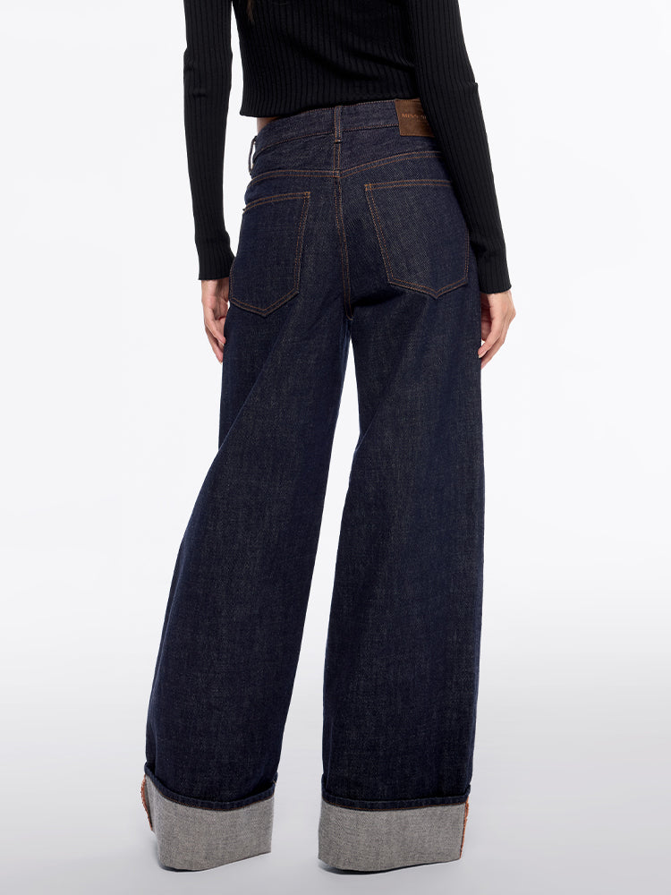 Miss Sixty CUFFED WIDE-LEG JEANS DEEP BLUE