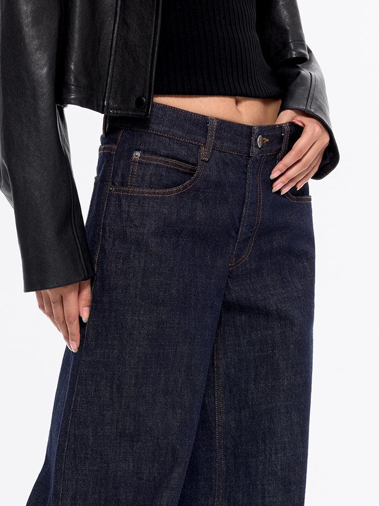 Miss Sixty CUFFED WIDE-LEG JEANS DEEP BLUE