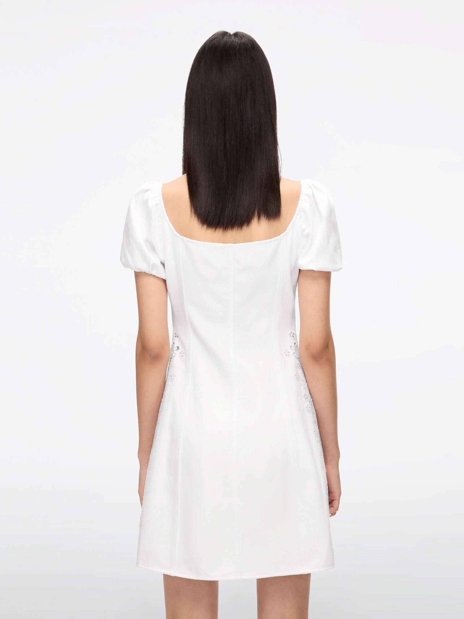 Miss Sixty CUT-OUT DENIM DRESS WHITE