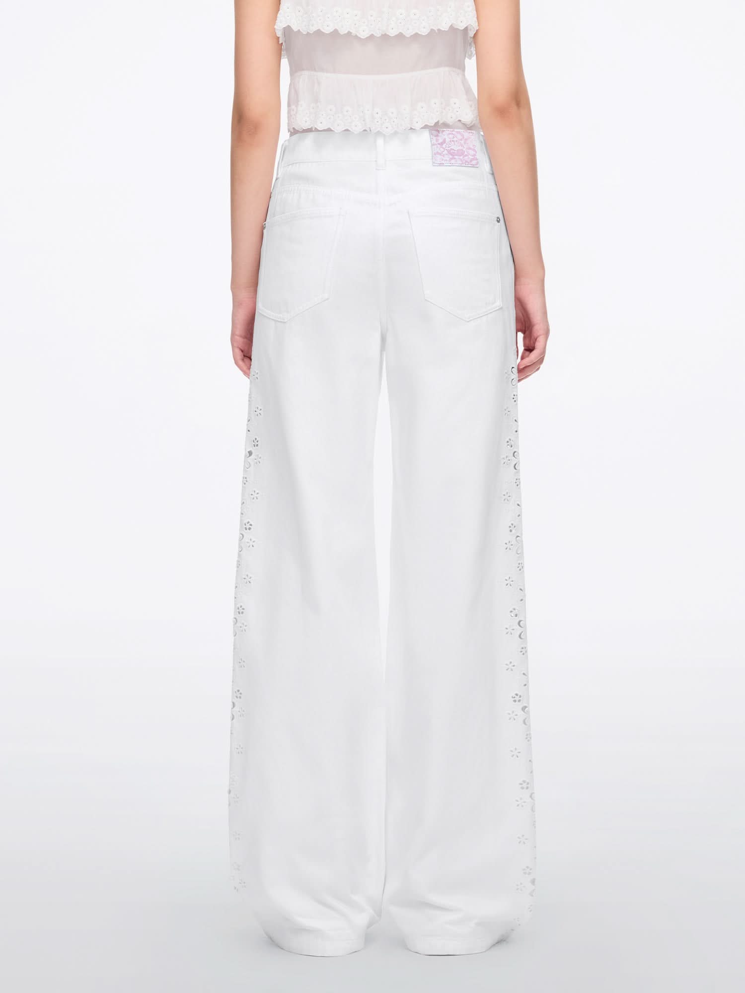 Miss Sixty CUT-OUT WIDE-LEG JEANS WHITE
