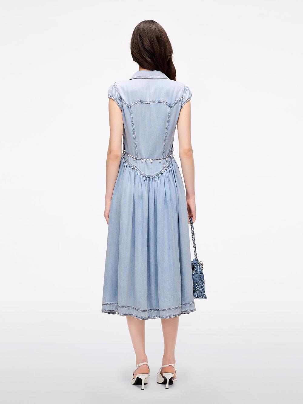 Miss Sixty DENIM DRESS WITH WAIST CHAIN LIGHT BLUE
