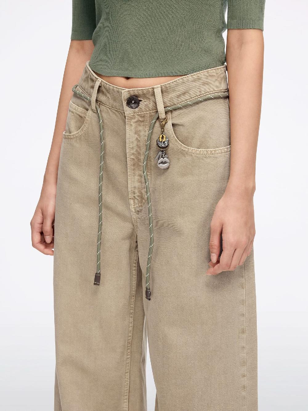 Miss Sixty DENIM JEANS WITH WAIST TIE KHAKI