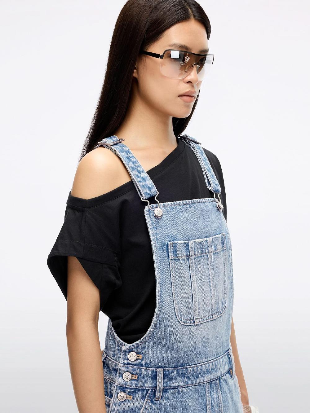 Miss Sixty DENIM PINAFORE DRESS LIGHT BLUE