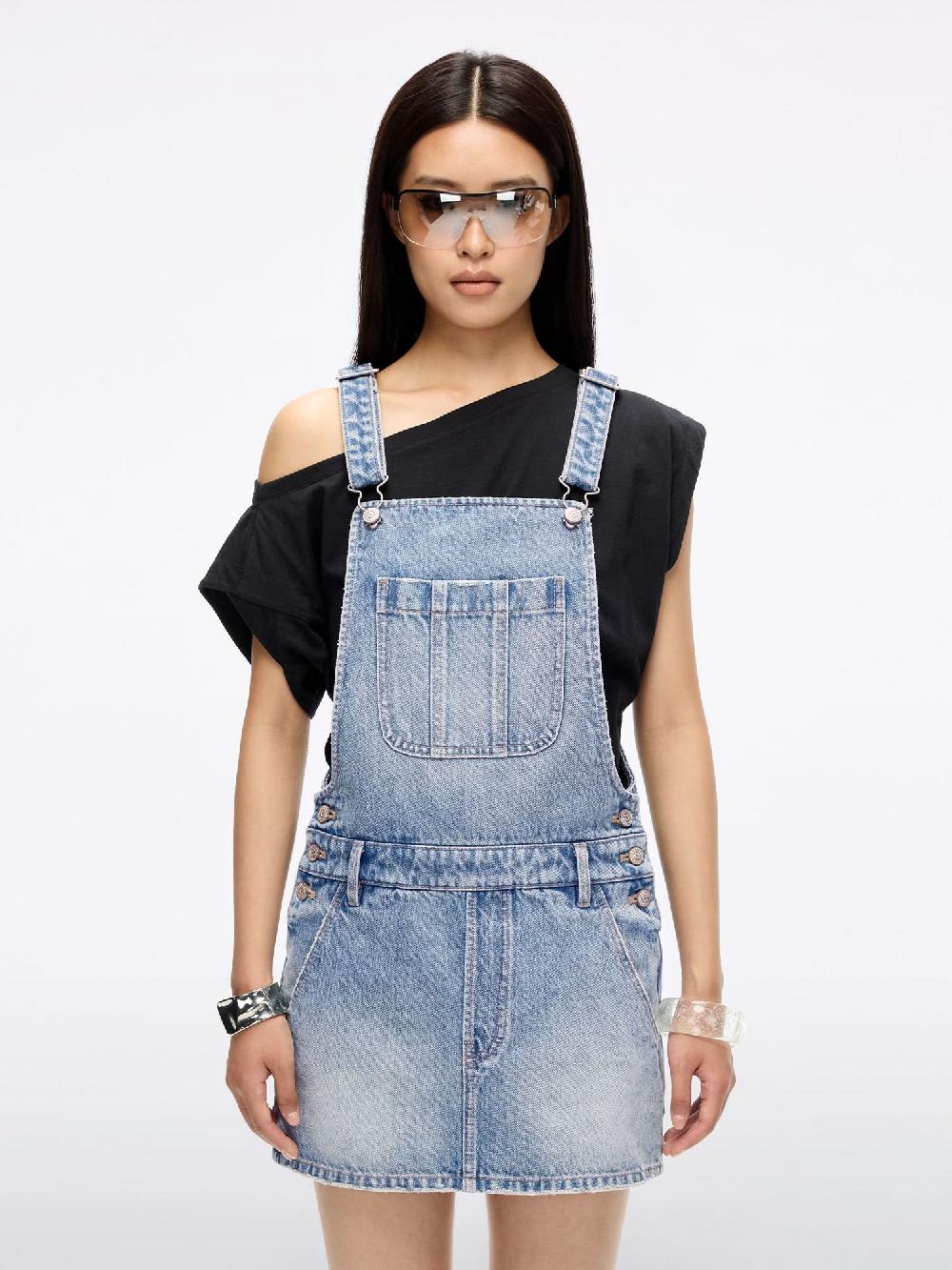 miss sixty DENIM PINAFORE DRESS LIGHT BLUE