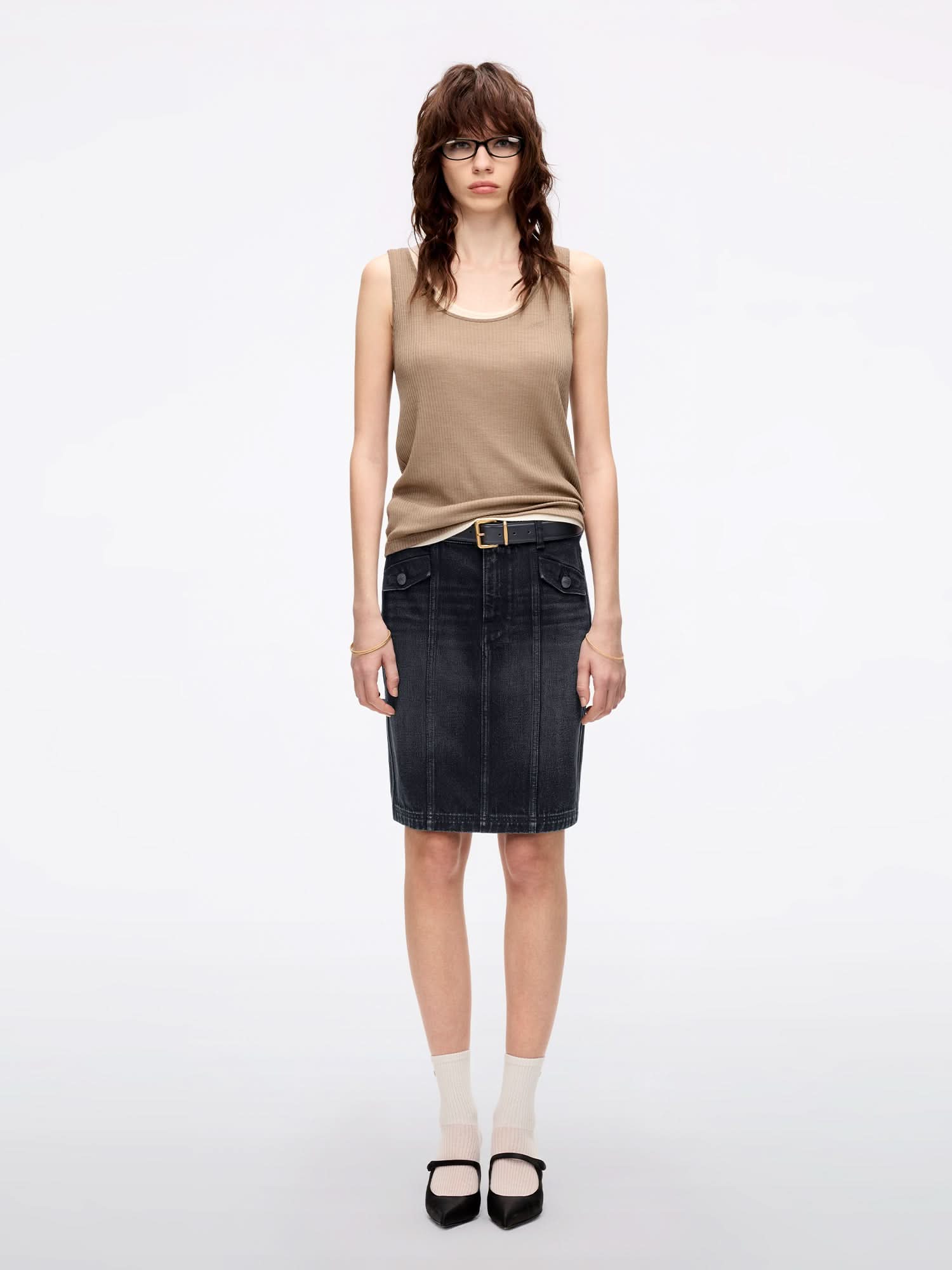 Miss Sixty DENIM SKIRT BLACK FOG