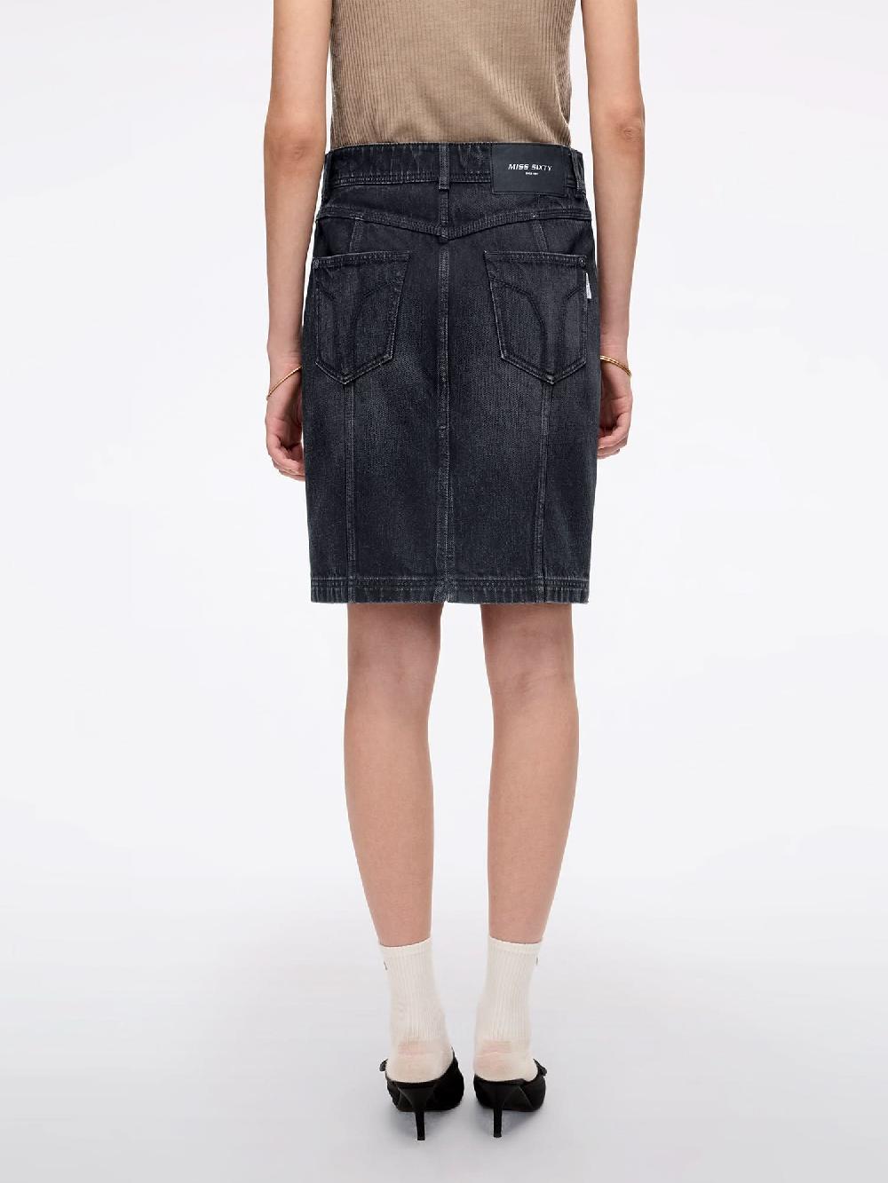 Miss Sixty DENIM SKIRT BLACK FOG
