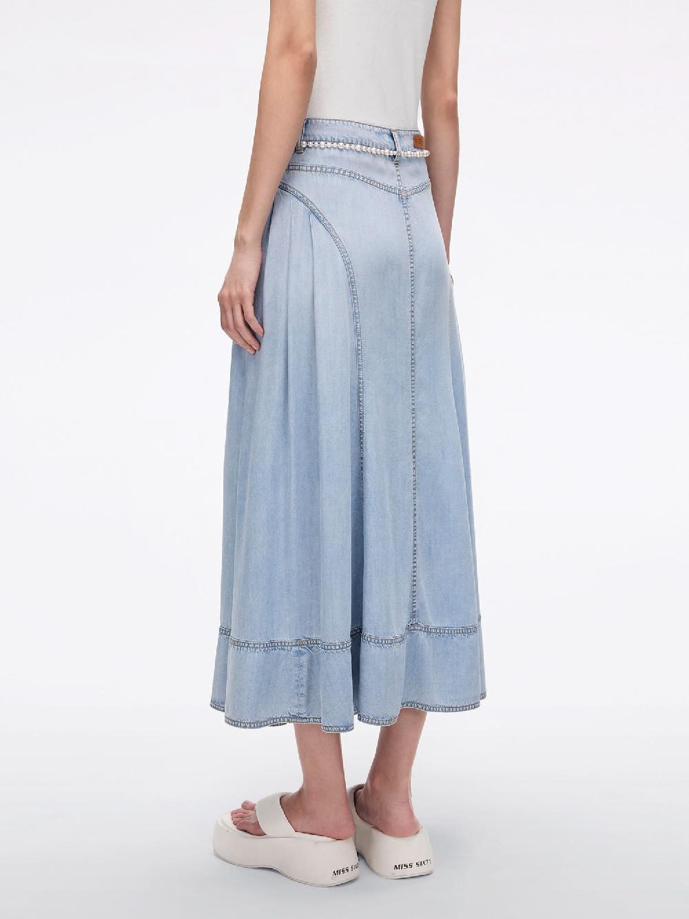 Miss Sixty DENIM SKIRT WITH WAIST CHAIN LIGHT BLUE