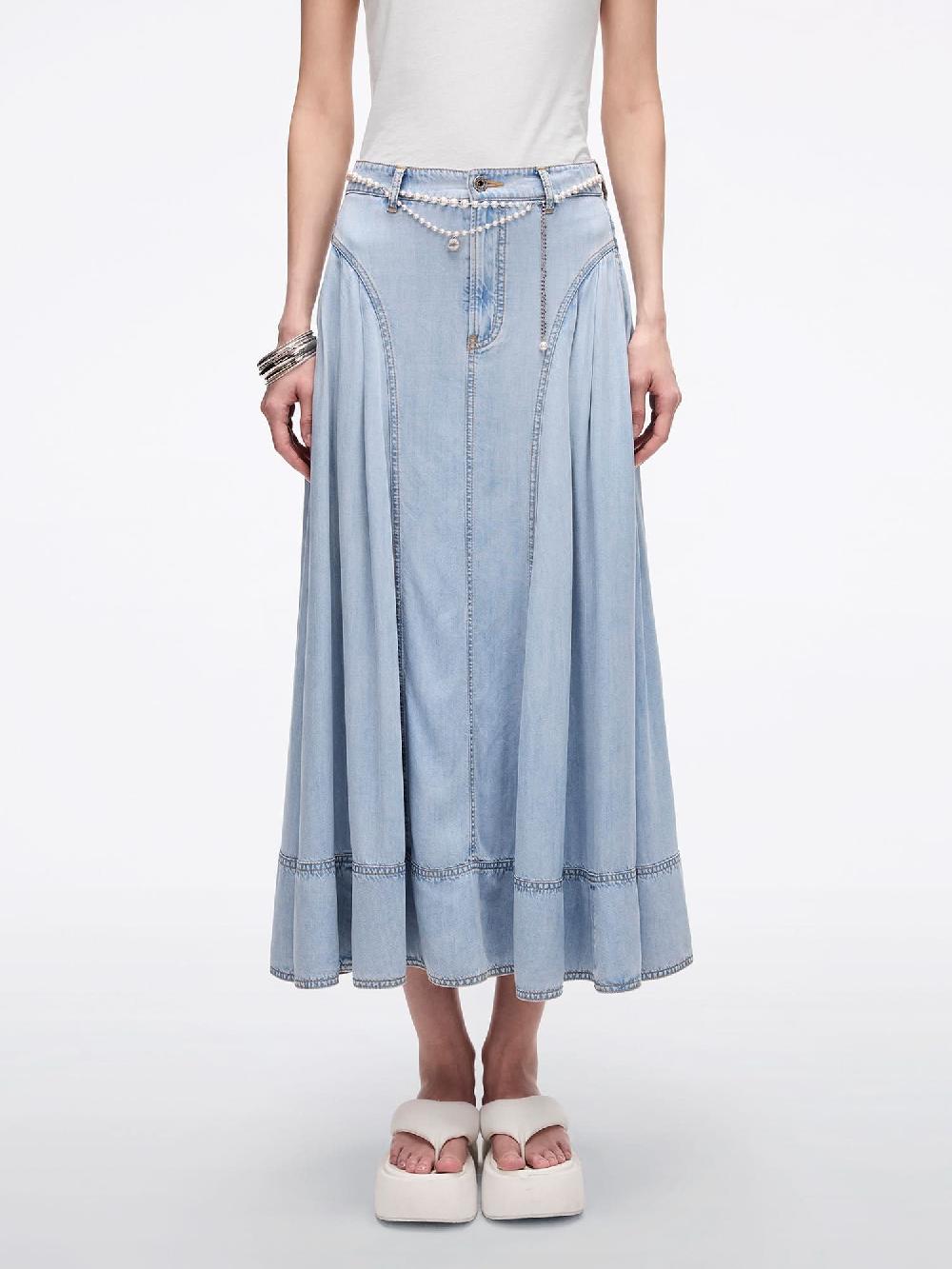 miss sixty DENIM SKIRT WITH WAIST CHAIN LIGHT BLUE
