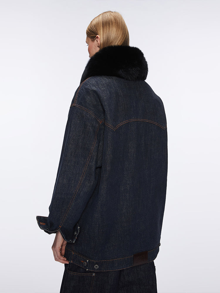 Miss Sixty DETACHABLE DENIM JACKET DEEP BLUE