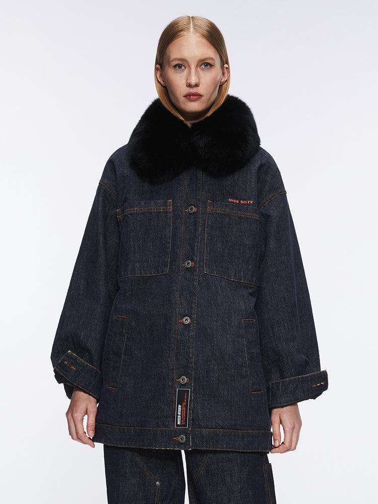 miss sixty DETACHABLE DENIM JACKET DEEP BLUE