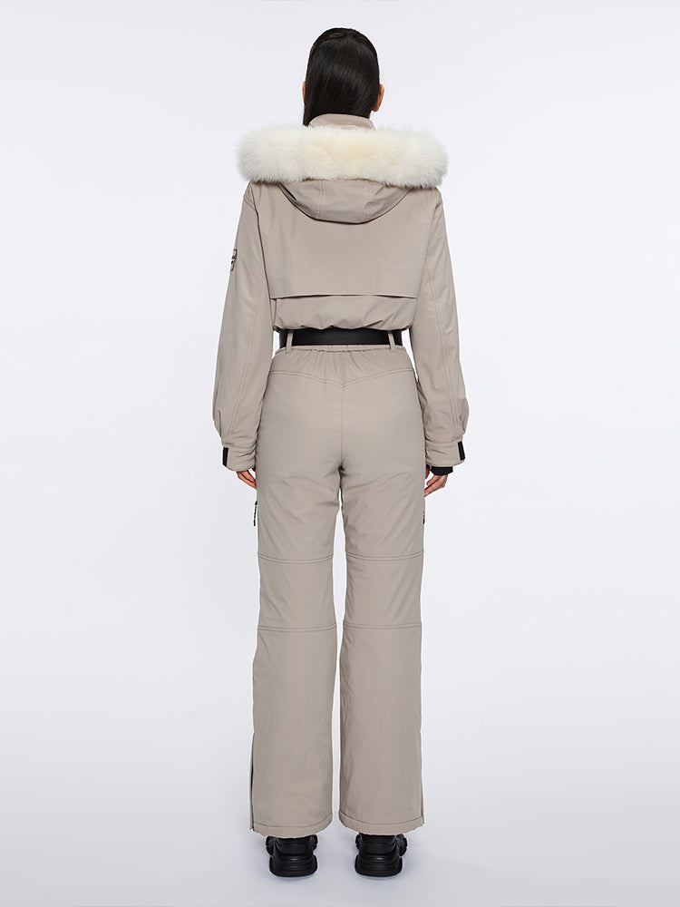 Miss Sixty DETACHABLE FUR JUMPSUIT KHAKI