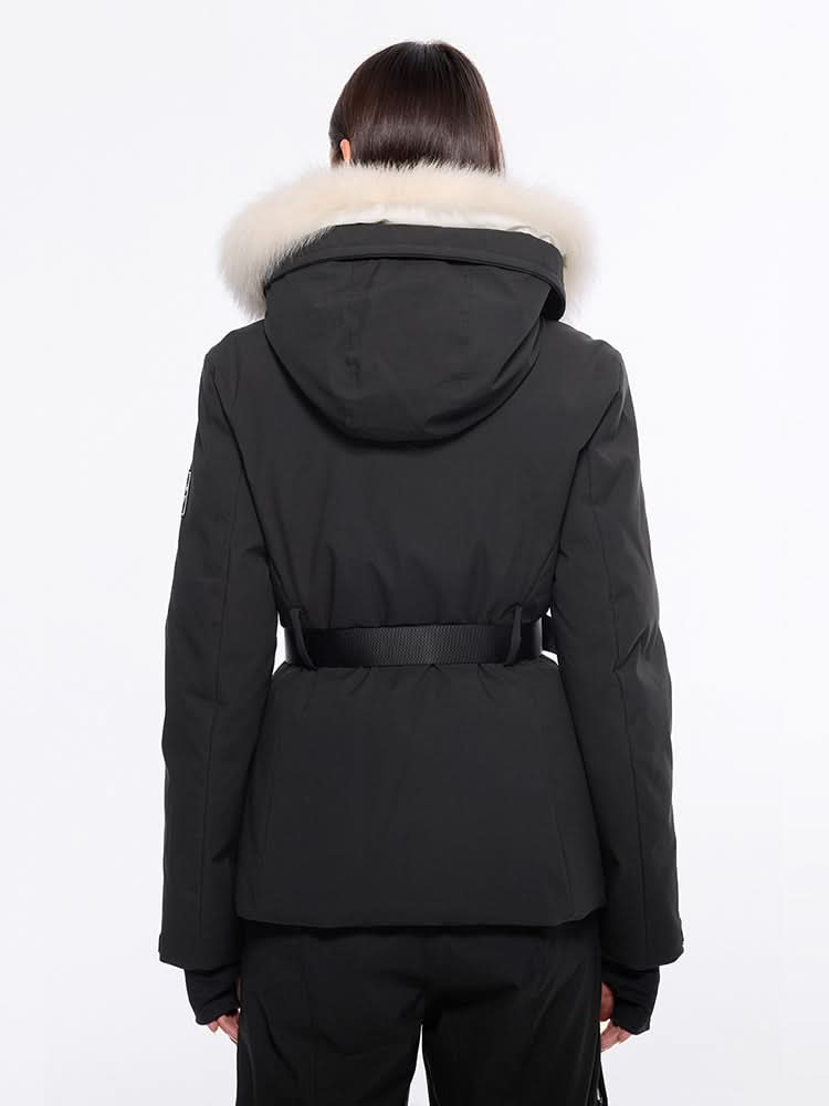 Miss Sixty DETACHABLE FUR PUFFER JACKET BLACK