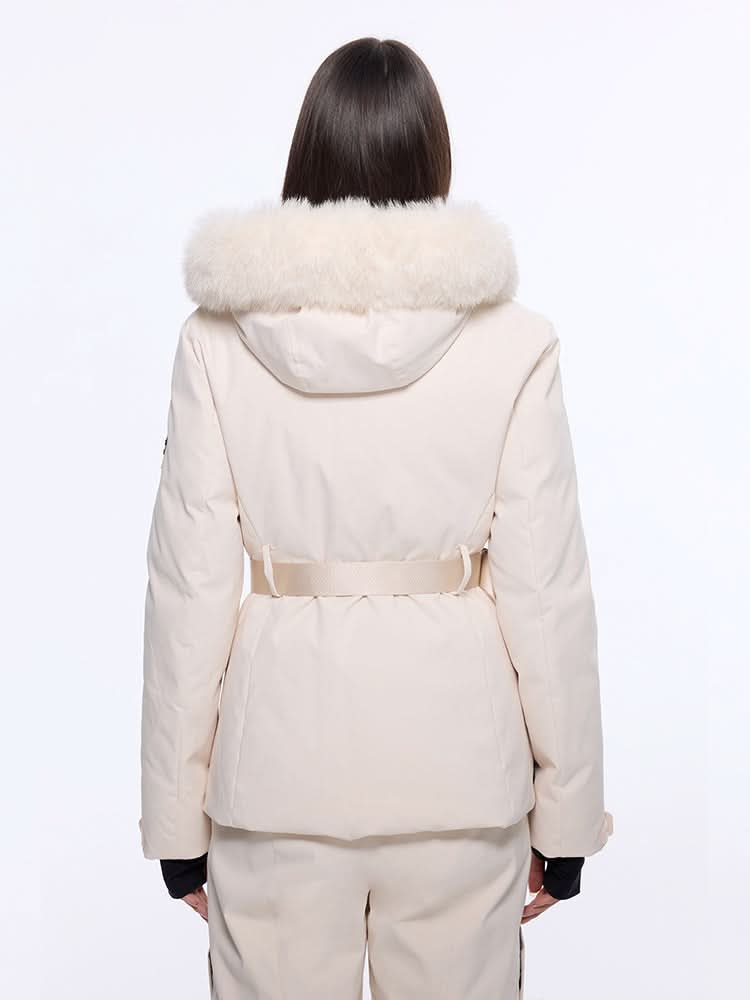 Miss Sixty DETACHABLE FUR PUFFER JACKET OFF WHITE