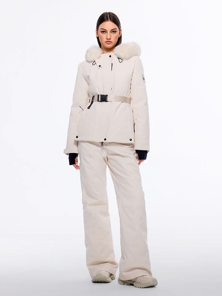 Miss Sixty DETACHABLE FUR PUFFER JACKET OFF WHITE