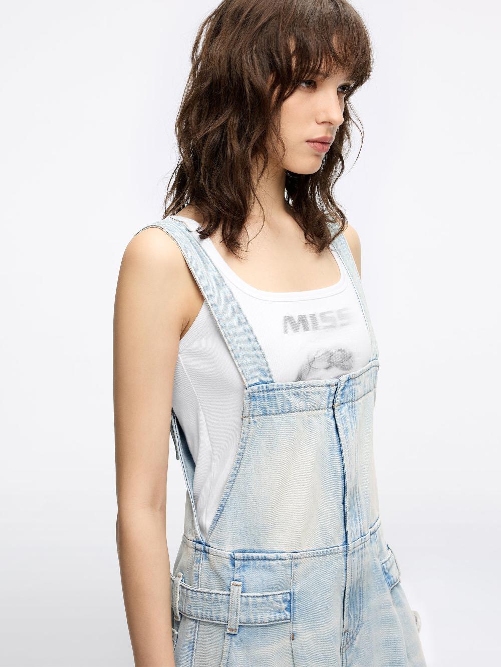 Miss Sixty DISTRESSED DENIM JUMPSUIT LIGHT BLUE