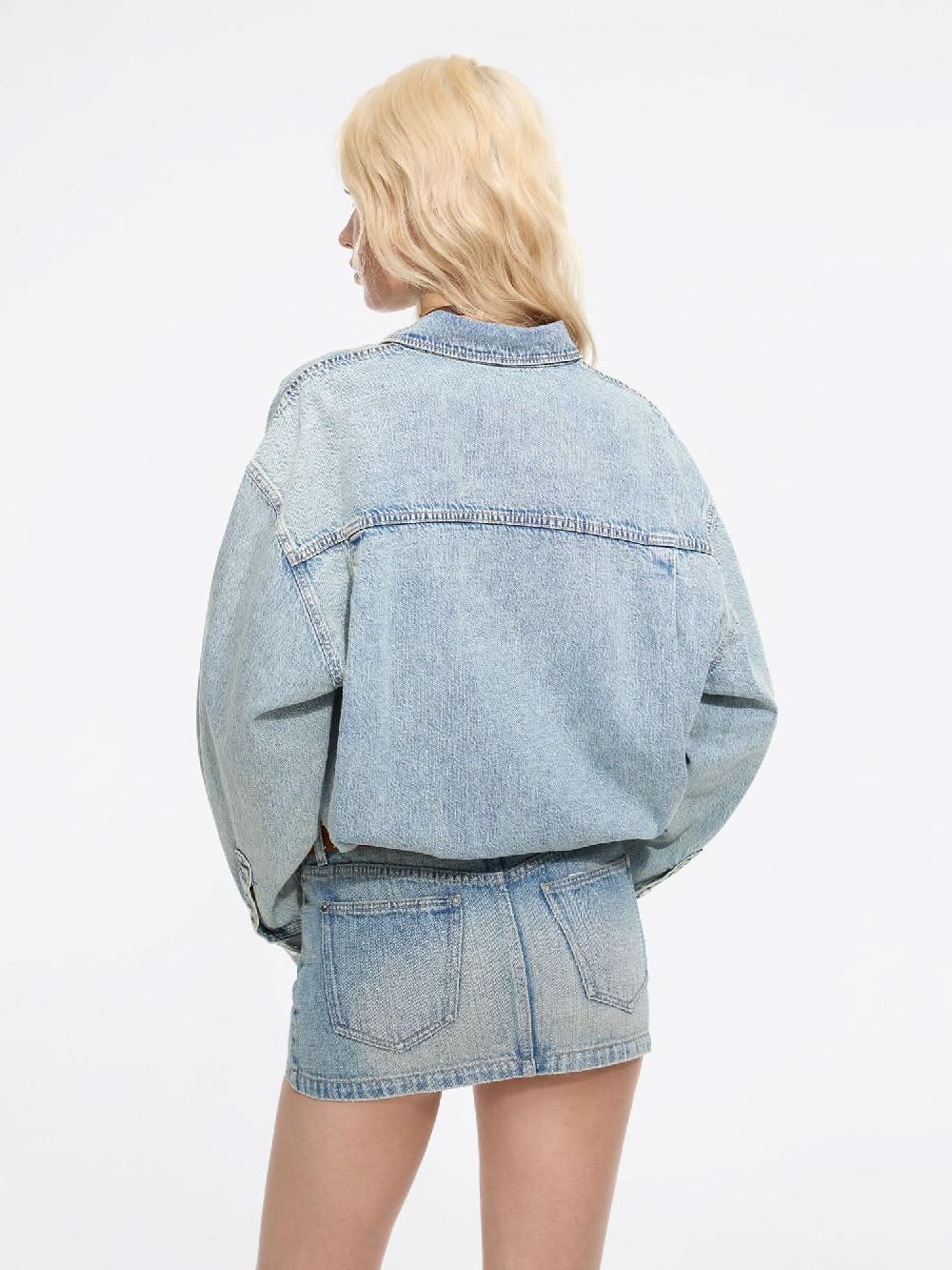 Miss Sixty DISTRESSED DENIM SHIRT LIGHT BLUE