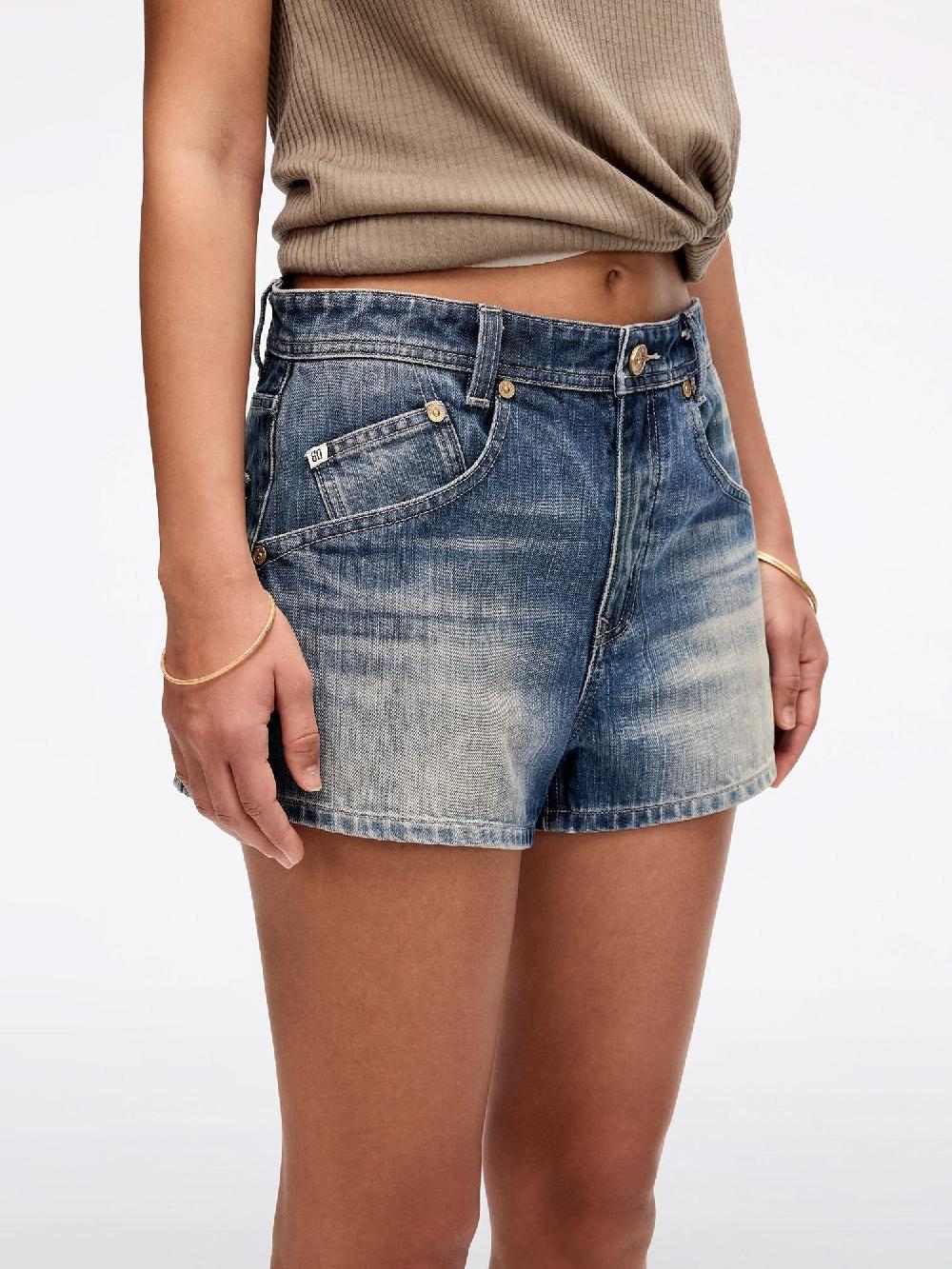 Miss Sixty DISTRESSED DENIM SHORTS MIDDLE BLUE