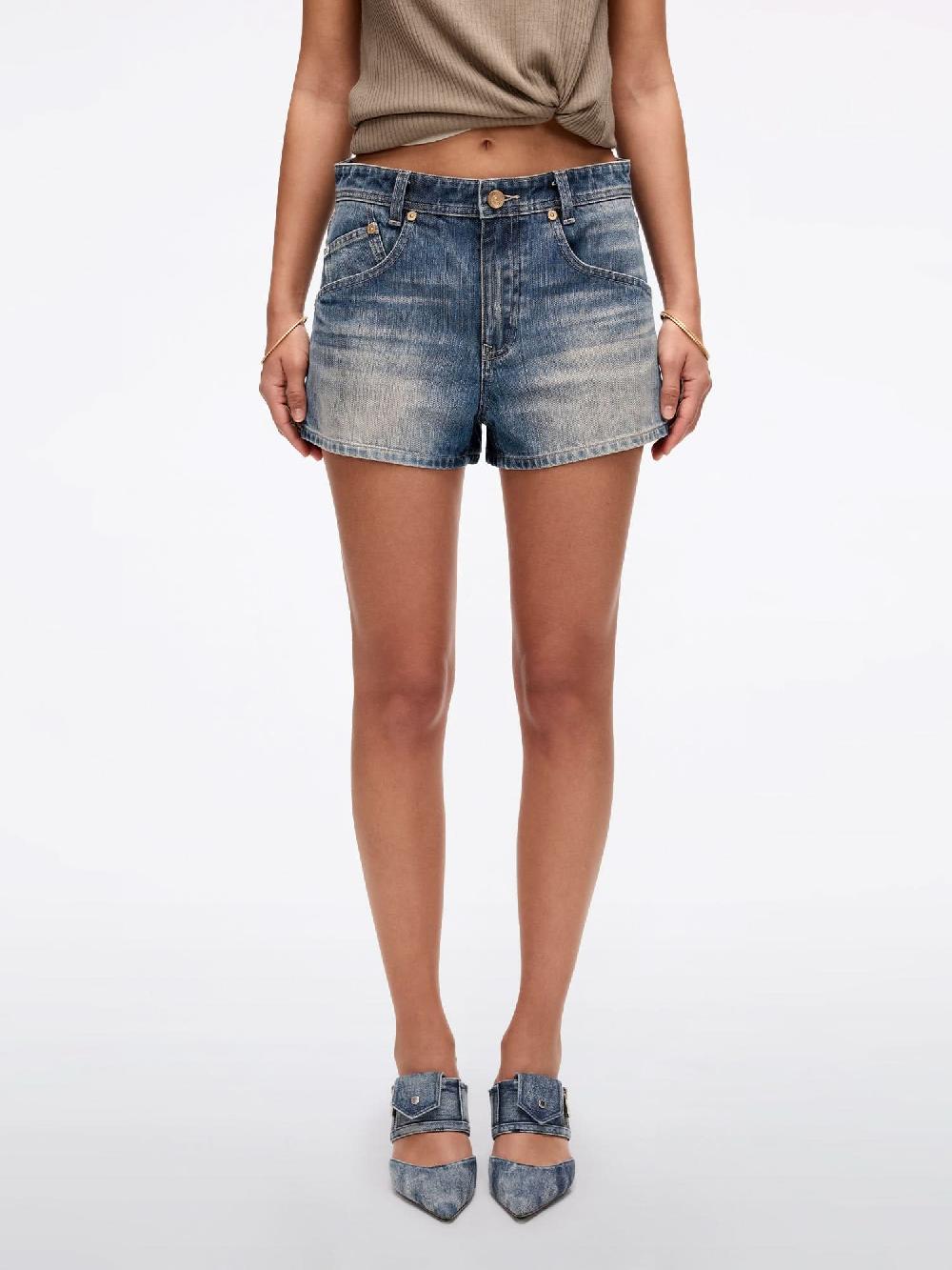 miss sixty DISTRESSED DENIM SHORTS MIDDLE BLUE