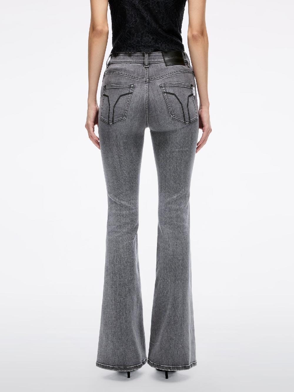 Miss Sixty DISTRESSED FLARED JEANS BLACK FOG