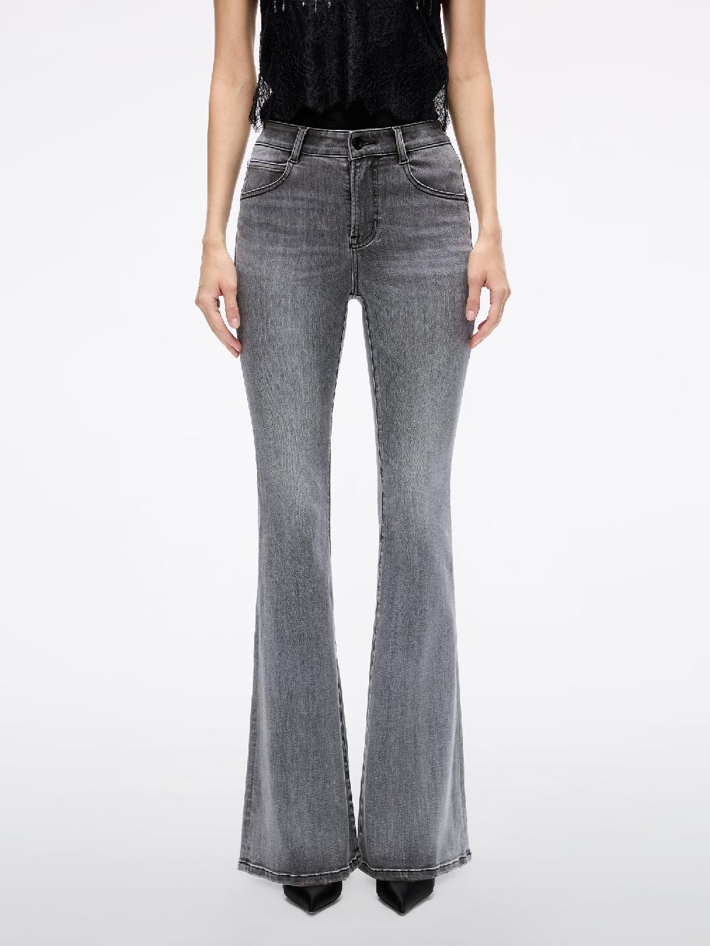 miss sixty DISTRESSED FLARED JEANS BLACK FOG